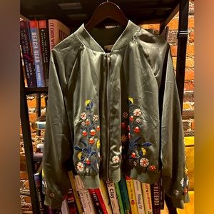 Embroidered bomber jacket